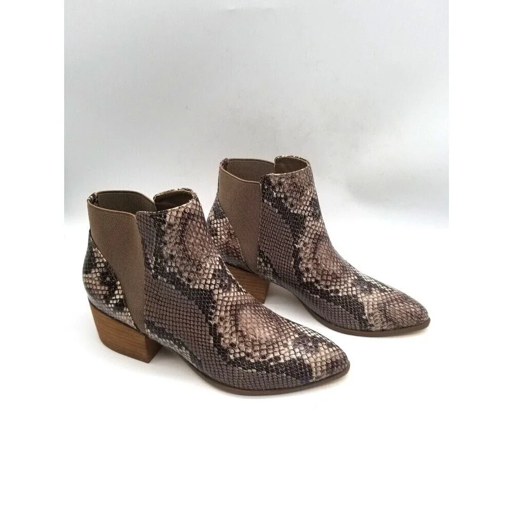 Chinese Laundry Womens Finn Brown Block Heel‎ Ankle Booties Size 6.5